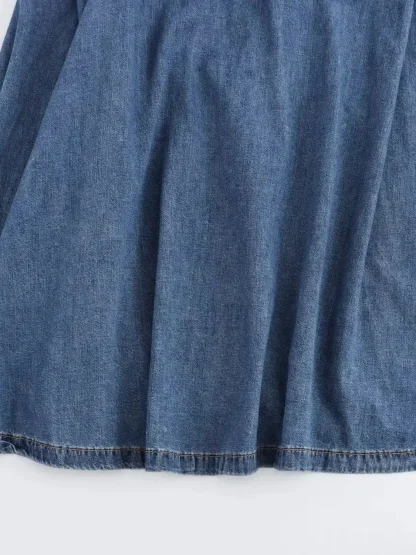 Sleeveless Flowy Denim Dress - Image 6