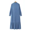 Ruffle Hem Maxi Denim Dresses - Image 5