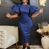 Flare Short Sleeve Denim Dress