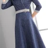 A-line Half Sleeve Denim Dress - Image 3