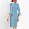 Half Sleeve Solid Denim Dress - Image 4
