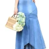 V-neck Elegant Denim Dress - Image 3