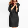 Half Sleeve Solid Denim Dress - Image 3