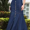 Elegant Mermaid Denim Dress - Image 4