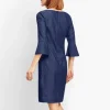 Half Sleeve Solid Denim Dress - Image 6