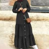 Plus Size Long Sleeve Denim Dress - Image 2