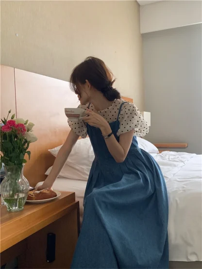 Casual Sleeveless Denim Dress - Image 4