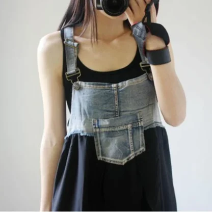 Suspender Flowy Denim Dress - Image 12