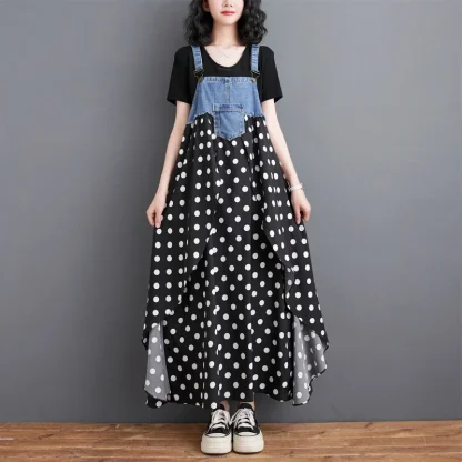 Suspender Flowy Denim Dress - Image 7