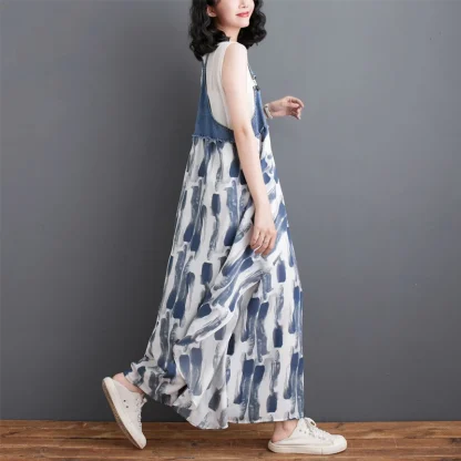 Suspender Flowy Denim Dress - Image 4