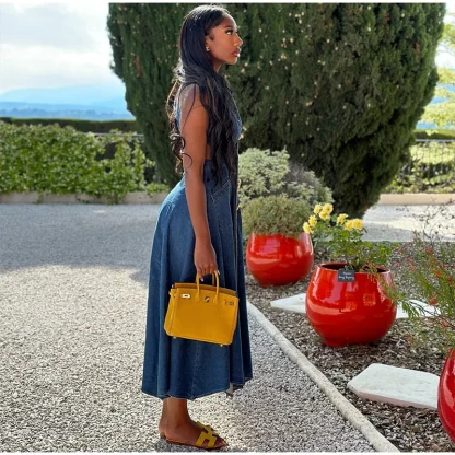 Waist Cutout Sexy Denim Dress - Image 4