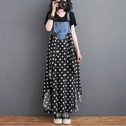 Suspender Flowy Denim Dress - Image 9