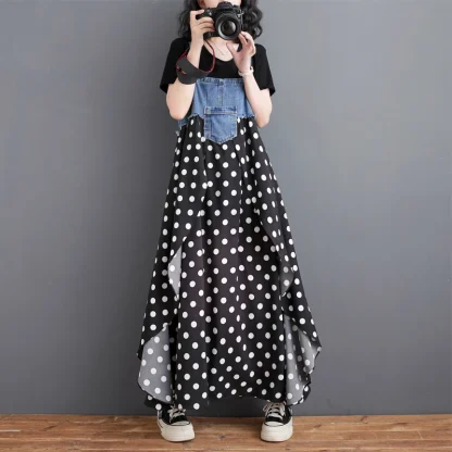 Suspender Flowy Denim Dress - Image 8