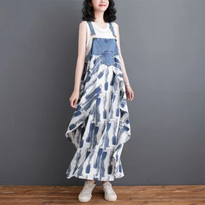 Suspender Flowy Denim Dress - Image 6