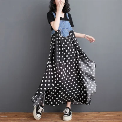 Suspender Flowy Denim Dress - Image 11